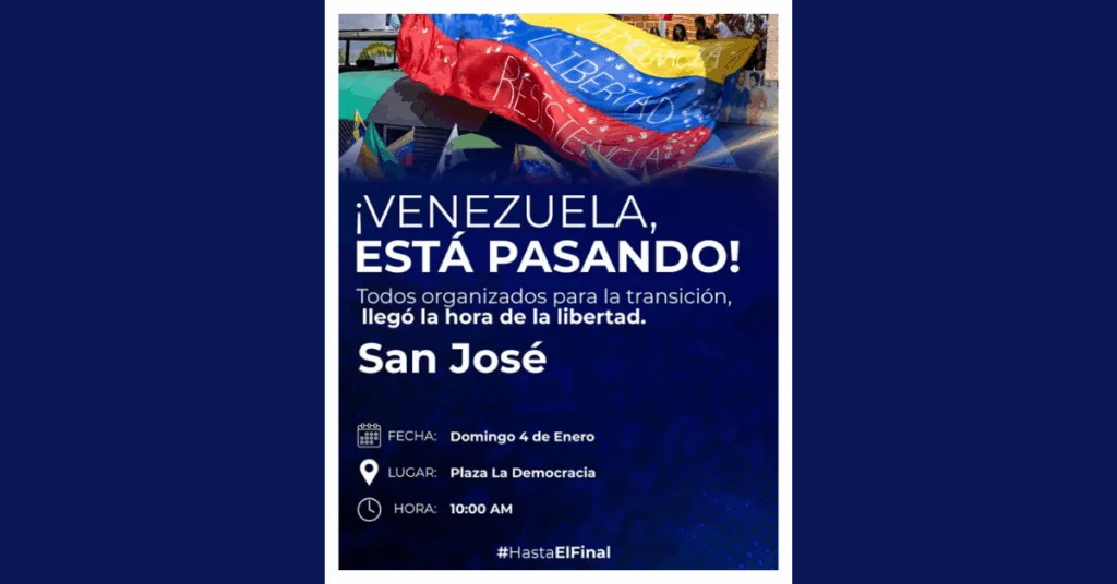 Convzla Costa Rica convoca marcha este domingo en apoyo a la transición democrática en Venezuela